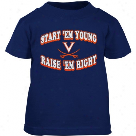 Virginia Cavaliers Tees : Virginia Cavaliers Ships Blue Toddler Excitement 'em Young Tees