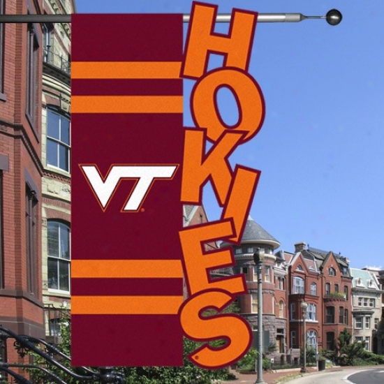 Virginia Polytechnic Begin Flags : Virgijia Polytechnic Institute Maroon-orqnge Cut-out Applique Flags Flags