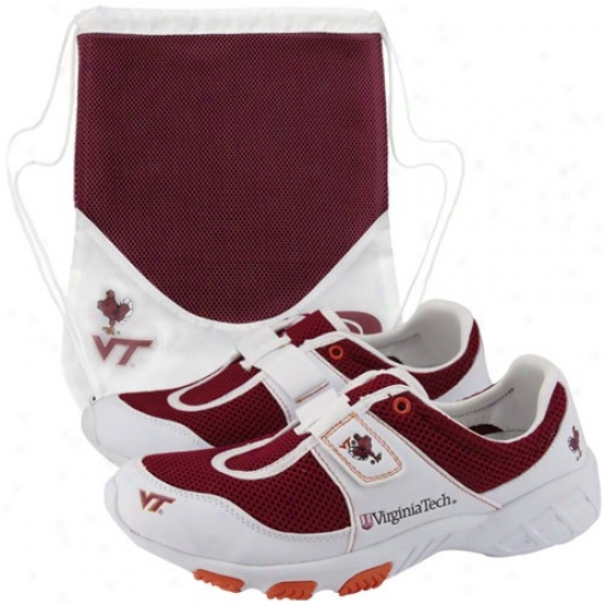 Virginia Tech Hokies White-maroon Piro Tennis Shoes