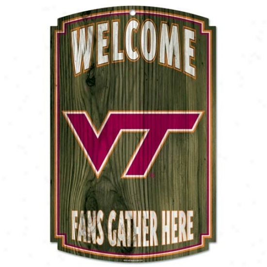 Virginia Tech Hokies Wokd Sign