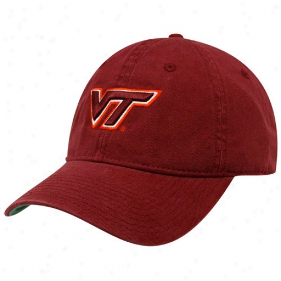 Virginia Tech Merchandise: The Game Virginia Tech Maroon 3d Logo Adjustable Hat