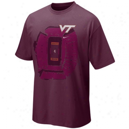 Virginia Tech Tshirts : Nike Virginia Tech Maroon Aerial View Tshirts