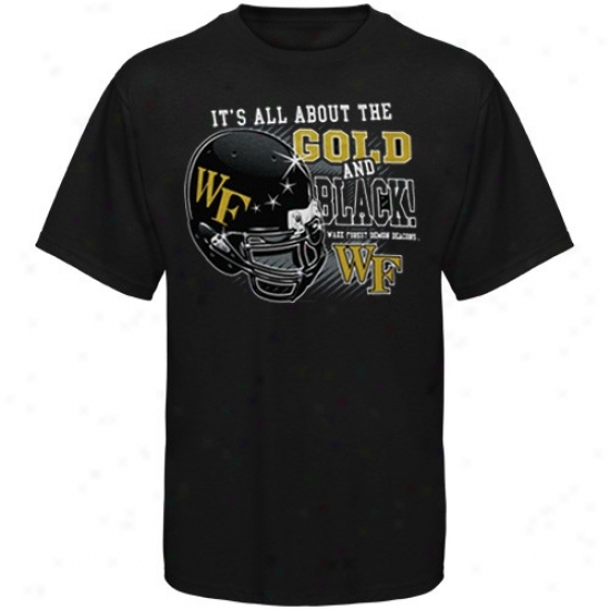 Wake Wood Demon Deacons Apparel: Track Forest Demon Deacons Black All About T-shiet