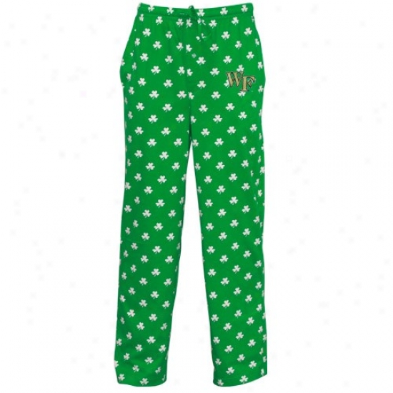 Wake Forest Demon Deacons Kelly Green St. Patrick's Day Shamrock Pajama Pants