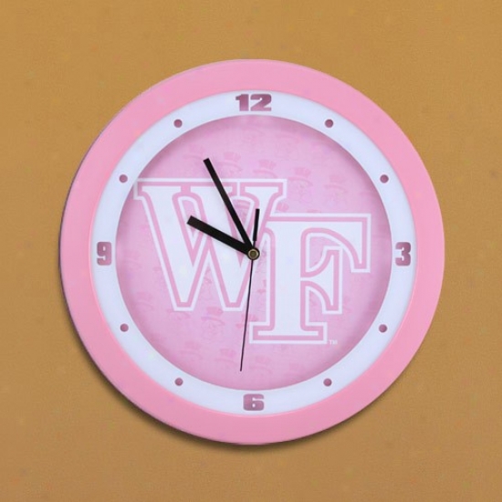 Wake Forest Demon eDacons Pink Nursery Wall Clock