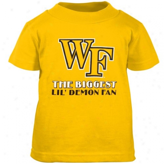 Wake Forest Demon Deacons Shirt : Wake Forest Demon Deacons Gold Infat Biggest Lil' Fan Shirt
