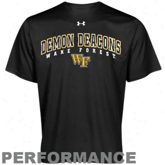 Wake Forest Demon Deacons T Shirt : Under Armour Be excited Forest Demon Deacons Black Heatgear Training Performancee T Shirt