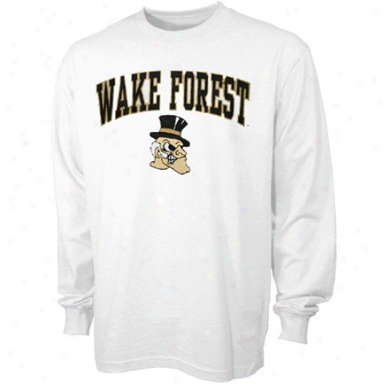 Wake Forest Demon Deacons Tshirts : Wake Forest Demon Deacons Youth White Bare Essentials Long Sleeve Tshirts
