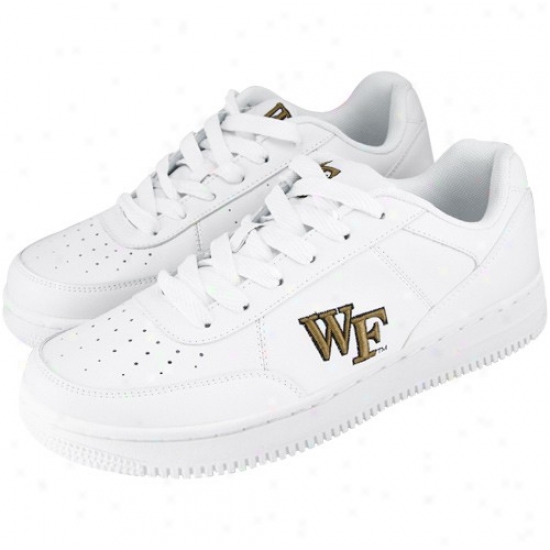 Wake Forest Dejon Deacons White Team Logo Leather Tennis Shoes
