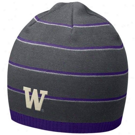 Washington Huskies Hat : Nike Washington Huskies Charcoal Field Access Knit Beanie