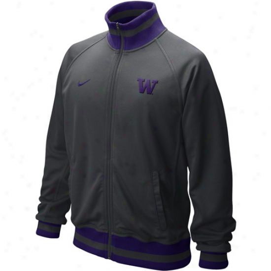 Washington Huskies Jacket : Nike Washington Huskies Graphite Collegiate Fast Track Full Zip Jacket