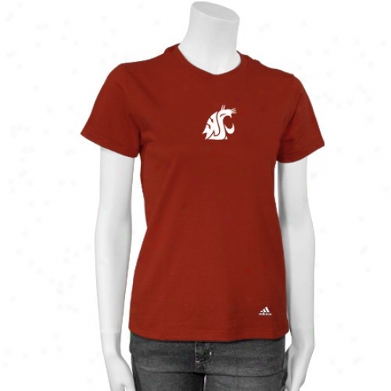 Washington State Cougars Tshirts : Adidas Washington State Cougars Ladies Red Loud N' Proud Tshirts