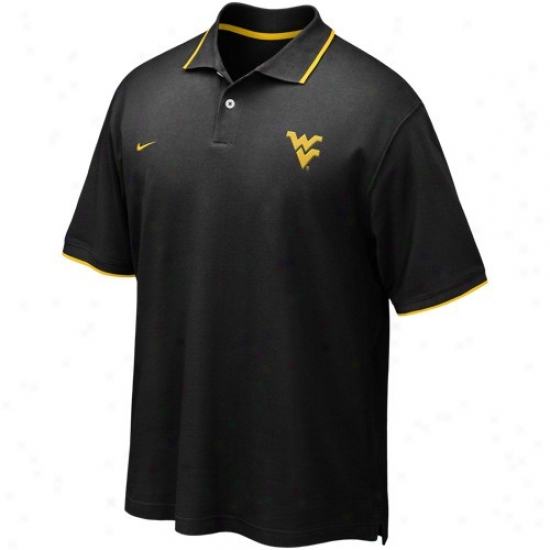 West Virginia Clothes: Nike West Virginia Black Pique Polo