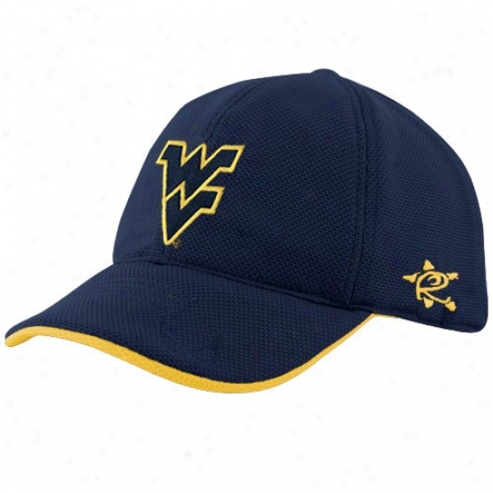 West Virginia Hats : West Virginia Navy Blue-gold Uform Reversible Flex Fit Hats