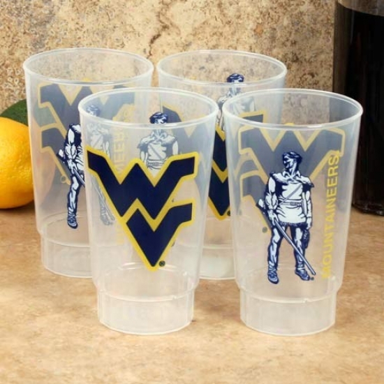 West Virginia Mountaineers 4-pack 16oz. Plastic Cups