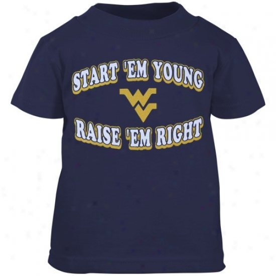 West Virginia T-shirt : West Virginia Navy Blue Infant Start 'em Young T-shirt