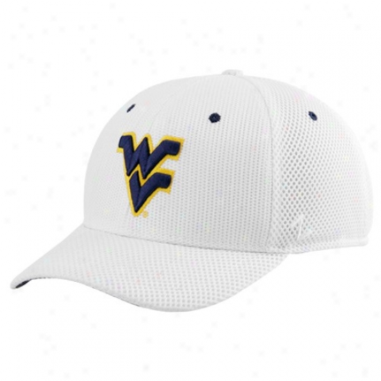West Virginia University Caps : Zepyhr West Virginia Ujiversity Of a ~ color Double Logo Fitted Mesh Caps