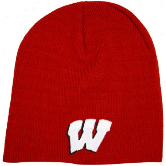 Wisconsin Badgers Caps : Top Of The World Wisconsin Badgers Cardinal Easy Does It Knit Beanie