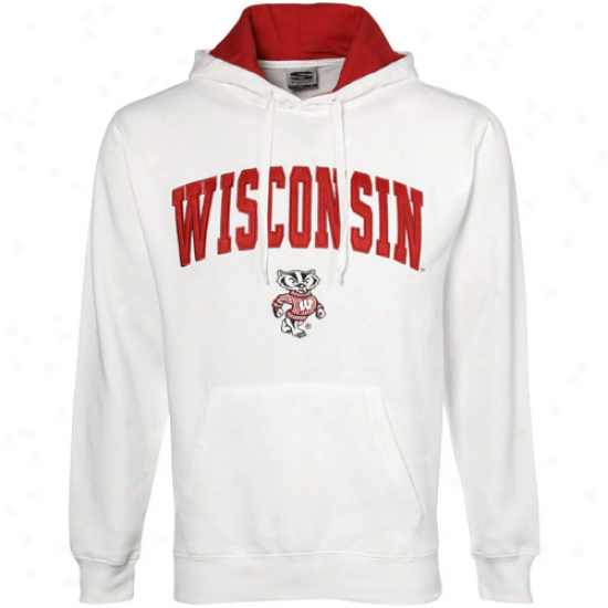 Wisconqin Badgers Fleece : Wisconsin Badgers White Classic Twill Fleece
