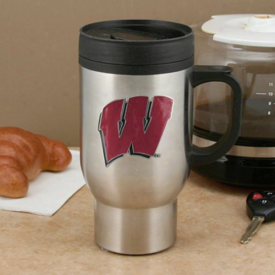 Wisconsin Badgers Stainless Steel Travel Mug
