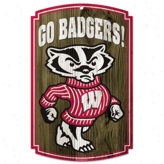 Wisconsin Badgers Wood Sign