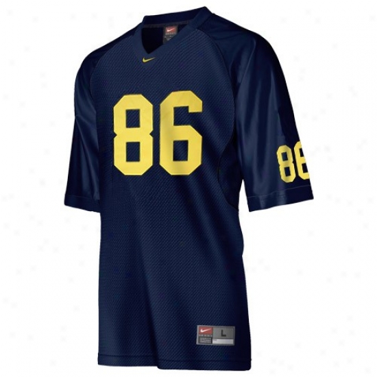 Wolverine Jerseys : Nike Wolverine #86 Navy Blue Tackle Twill Football Jerseys