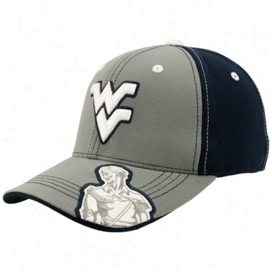 Wvu Mountaineers Caps : Top Of The Wrld Wvu Mountaineers Gray Ez Goin 1-fit Caps