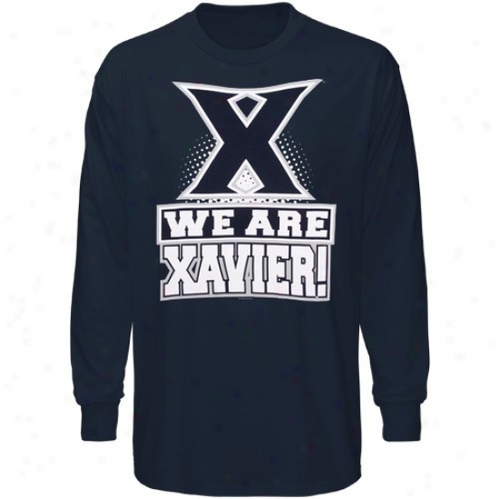 Xavier Musketeers Apparel: Xavier Musketeers Youth Navy Blue We Are Long Sleeve T-shirt