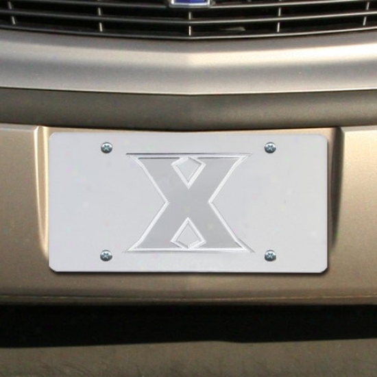 Xavier Musketeers Satin Mirrored Team Logo License Plate
