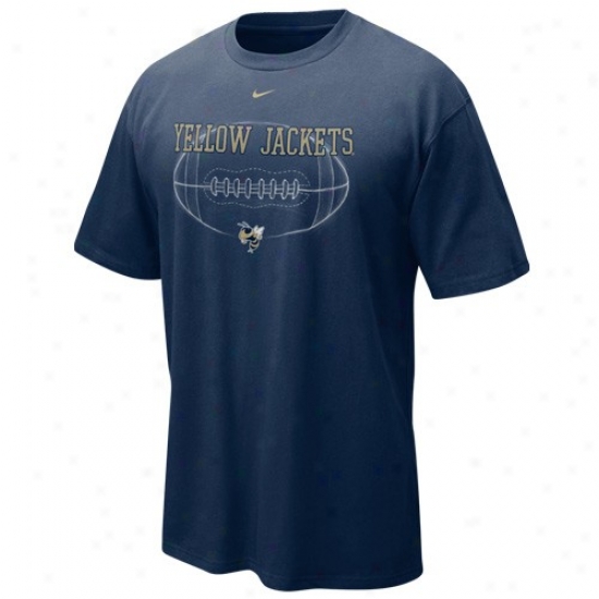 Yellow Jackets Apparel: Nike Georgia Tech Yellow Jackets Navy Blu3 Quarterback Draw T-shirt