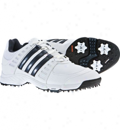 Adidas Junior Tech Response Golf Shoes - White/white/steel