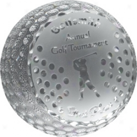 Allstar Awards Logo Crystal Golf Ball Award Large