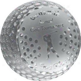 Allstar Awards Logo Crystal Golf Ball Award Small