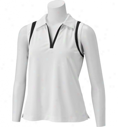Ep Pro Women S Sleeveless Split Neck Polo With Contrast State