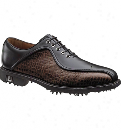 Footjoy Closeout Icon Men S Golf Shoe - Black/brown Croc (fj#52161)