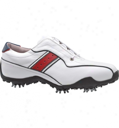 Footjoy Closeout Lopro Collection Women S Golf Shoes - White/red/blue (fj#97160)