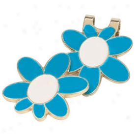 Golf Designs Blue/white Flower Magnetic Cap Clip