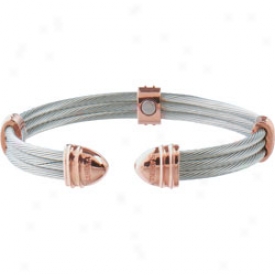 Sabona Classic Cablle Stainless/rose Gold Magnetic Bracelet