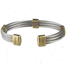 Sabona Trio Cable Stainless/gold Magnetic Bracelet