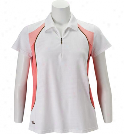 Tehama Women S Short Sleeve Recycled Poly Colorblock Polo