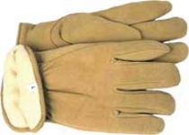 6 Pair - Lined Leather Deerskin Work Gloves - Brown
