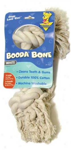 Booda Dog Rope Bone Tug Toy - White