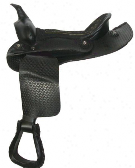 Classic Western Tooled-leather Saddle - Black - 12 Semi-qh Bars