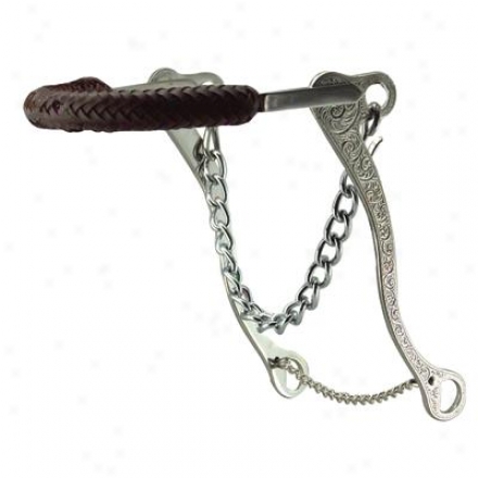 Coronet Braided Leather Nose Hackamore With Engraved Shanks - 0