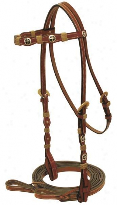 Cowboy Pro Western Crossover Brw Bridle - Pecan - Horse