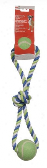 Dogit&reg; Striped Cotton Spiral Tug With Tennis Ball - Multi - 18