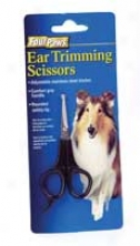 Ear Trimming Scissors - Black And Silver