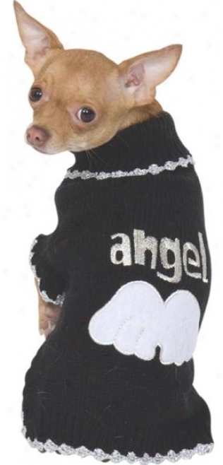 Fashion Pet My Angel Knit Dog Sweater - Black - X-small