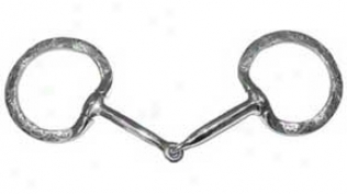 Fg Collectiob By Metalba Stainless Steel Engraved Eggbut Show Snaffle Bit - Stainless Steel - 5 Mouth