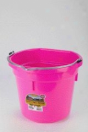Flatback Bucket For Feeding Livestocj - Hot Pink - 20 Quart